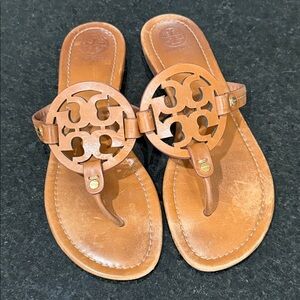 Tory Burch Miller Leather Logo Thong Sandals